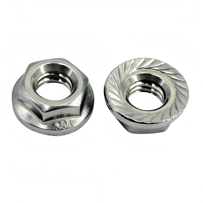 heyday 1/4-20 Serrated Flange Hex Lock Nuts 50 Pcs 304 Stainless Steel 18-8, Full Thread, Hex Drive, Bright Finish - Image 3